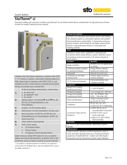First-page preview of StoTherm® ci (EPS)