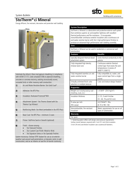 First-page preview of StoTherm® ci Mineral