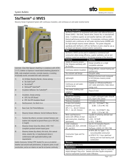 First-page preview of StoTherm® ci MVES