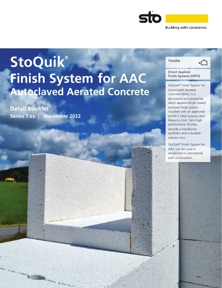 First-page preview of StoQuik® Finish System for AAC