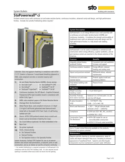 First-page preview of StoPowerwall® ci